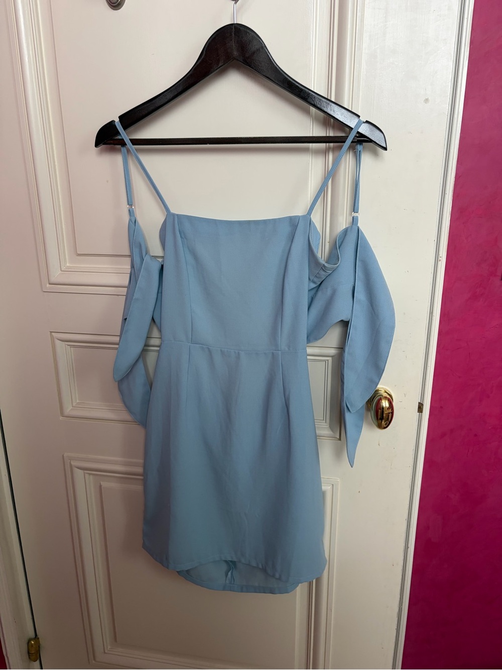 Nasty Gal Sky Blue Cold-Shoulder Mini Dress